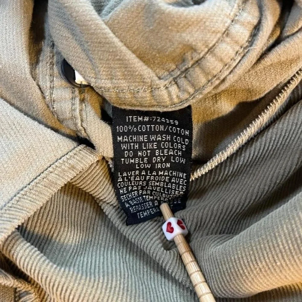 Hathaway Men's Tan Corduroy Long Sleeve‎ 100% Cotton Button Up Size Large